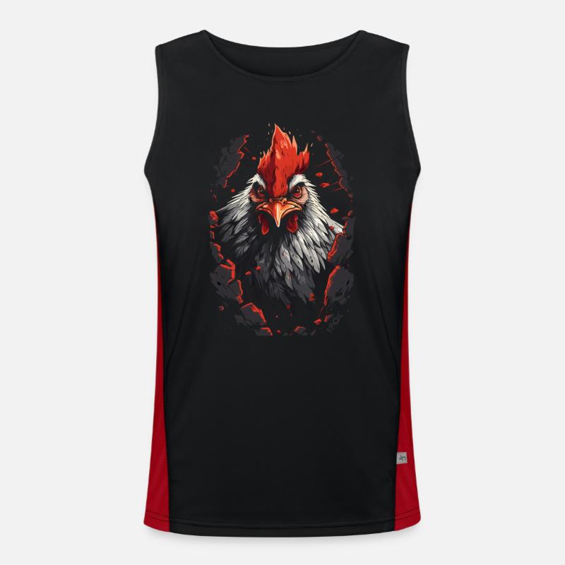 Durch Wände brechen: starker Hahn Funktionelles Kontrast-Tank Top für Männer 
