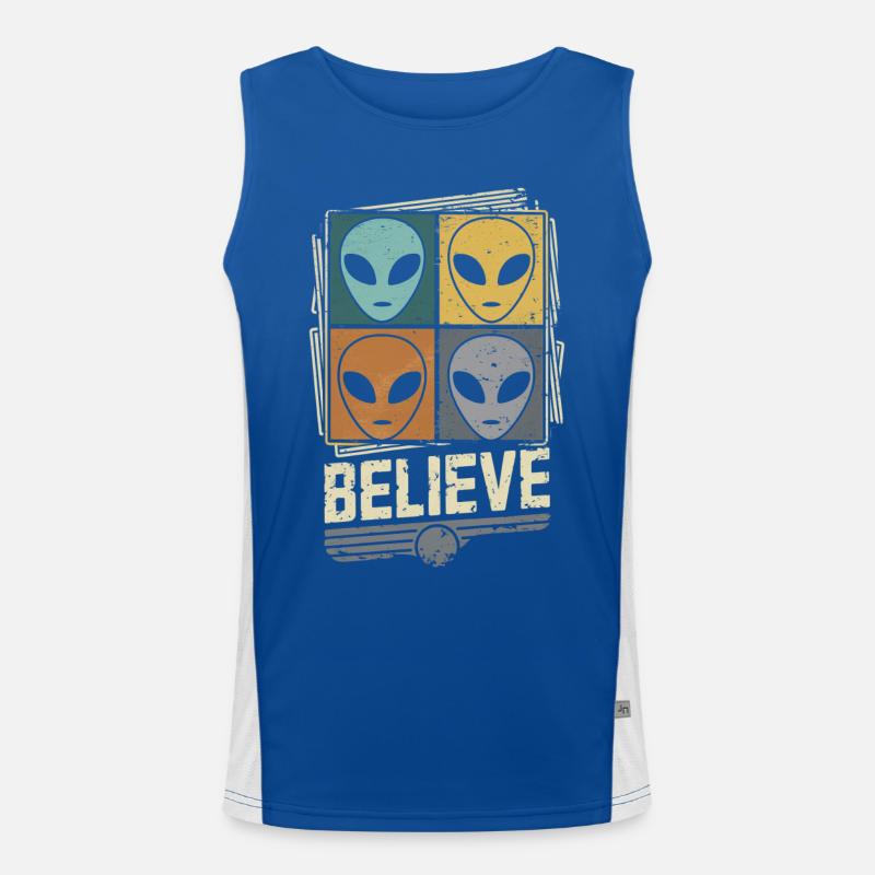 Croyez aux extraterrestres et à l’espace Débardeur respirant contrasté Homme 