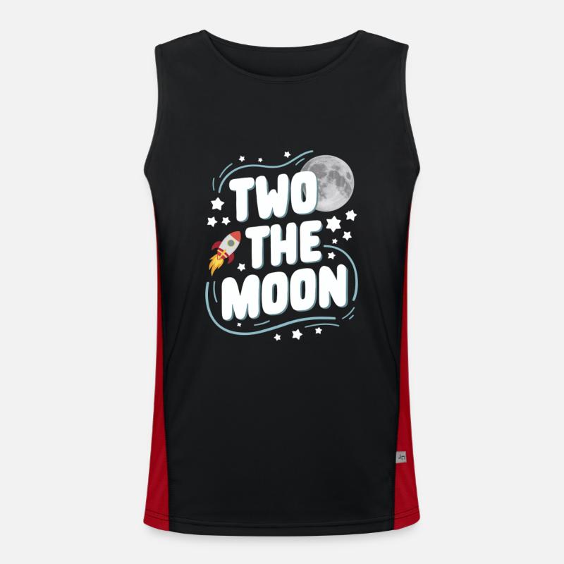 Second Birthday Space Celebration - Men's Functional Contrast Tank Top  - black/red