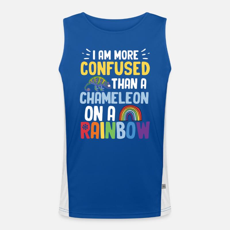 Ich Bin Verwirrter Als Ein Chamäleon Funktionelles Kontrast-Tank Top für Männer 