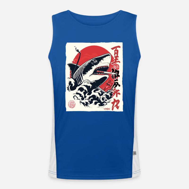 Cool fumer le requin japonais Débardeur respirant contrasté Homme 