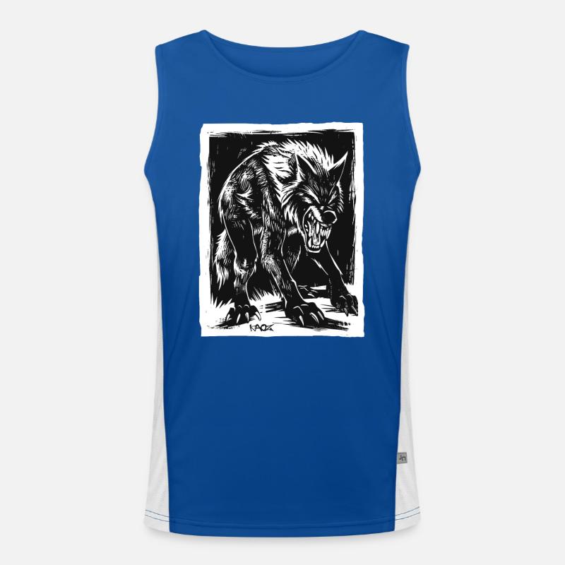 Böser Horror-Werwolf oder Wolf Funktionelles Kontrast-Tank Top für Männer 