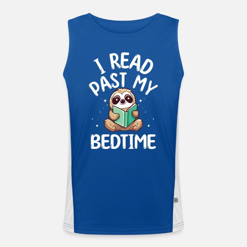 I read after bedtime read sloth Men's Functional Contrast Tank Top 