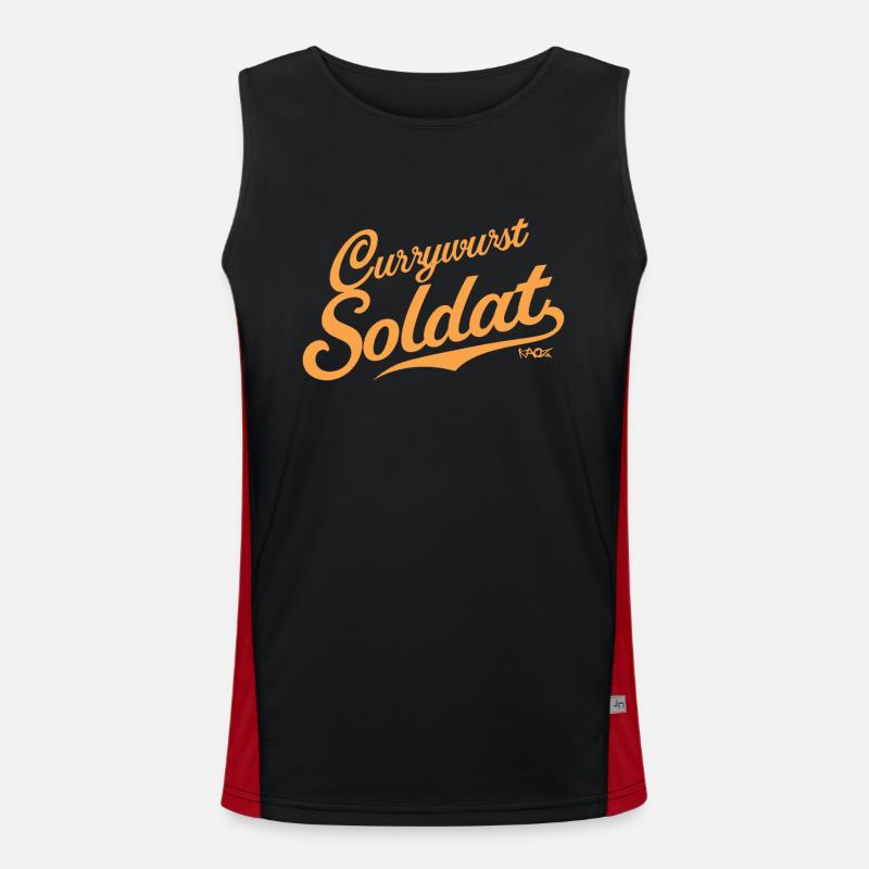 Currywurst-Soldat Funktionelles Kontrast-Tank Top für Männer 
