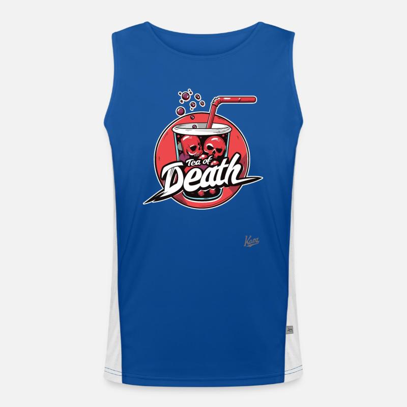 Totenköpfe und der Bubble-Boba-Tee des Todes Funktionelles Kontrast-Tank Top für Männer 
