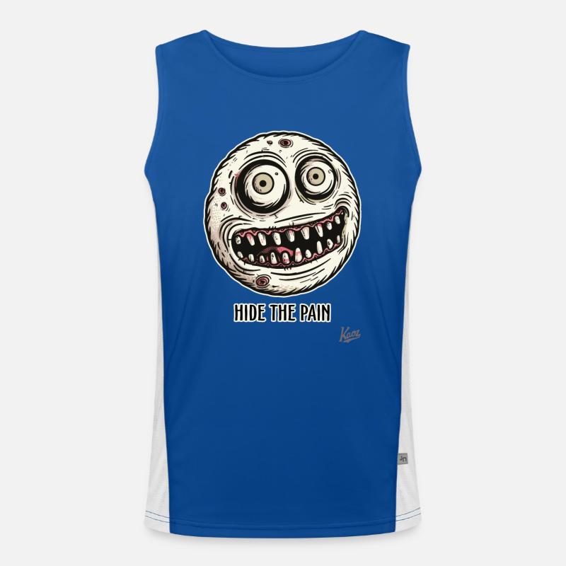 Kleines Cooles Monster: Versteck den Schmerz Funktionelles Kontrast-Tank Top für Männer 