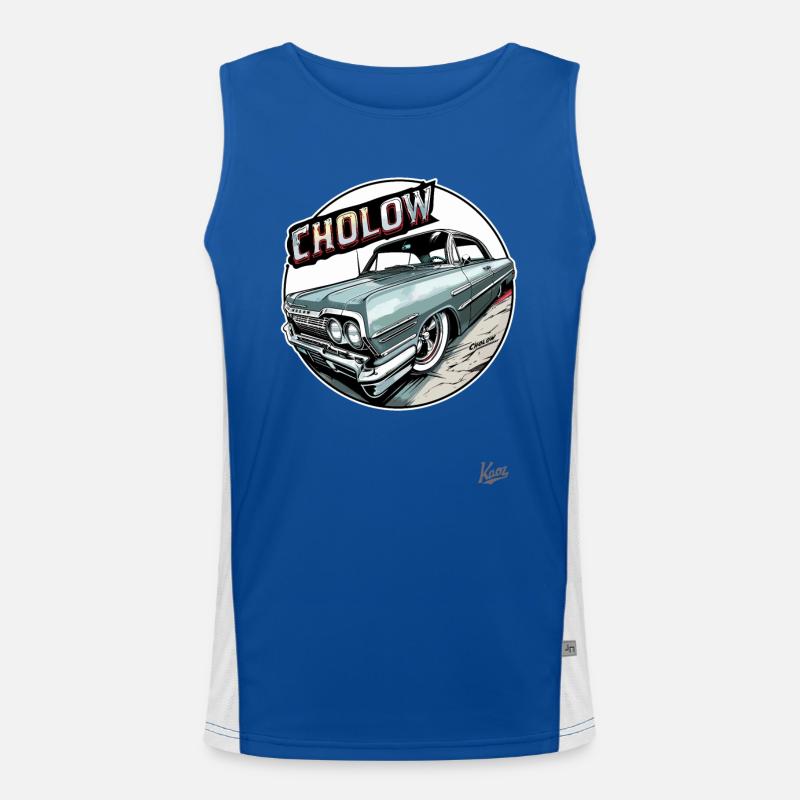 Cholow Klassiker: Oldtimer Lowrider-Auto Funktionelles Kontrast-Tank Top für Männer 
