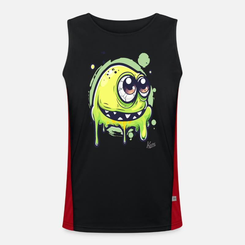 Funny Slime Monster Men's Functional Contrast Tank Top 
