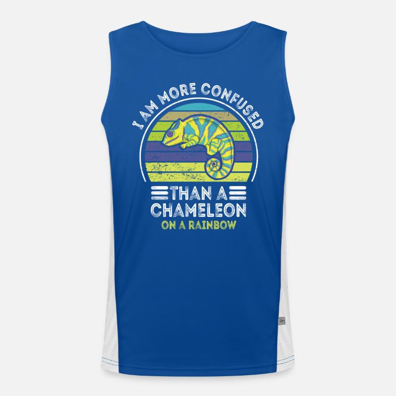 Ich Bin Verwirrter Als Ein Chamäleon Funktionelles Kontrast-Tank Top für Männer 
