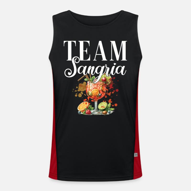 Cocktail Bartender Team Sangria - Men's Functional Contrast Tank Top  - black/red