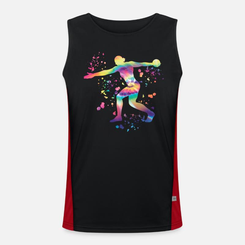 Diskuswerfer Colorsplash Diskuswurf Funktionelles Kontrast-Tank Top für Männer 