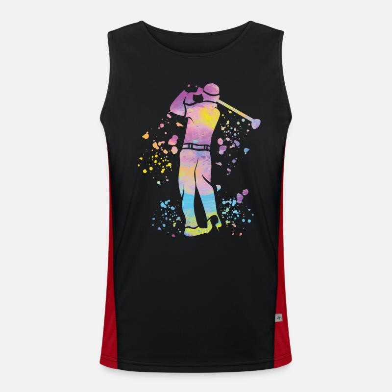 Golfer Colorsplash Kinder Miniaturgolf Funktionelles Kontrast-Tank Top für Männer 