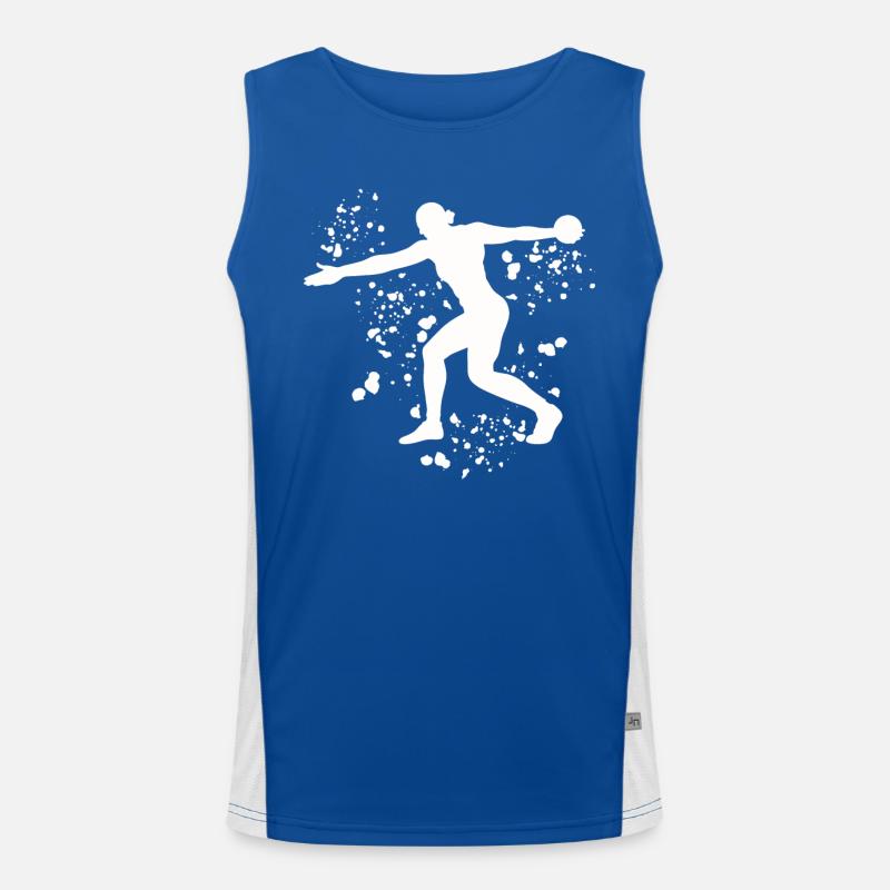 Discus thrower Colorsplash discus throw Men's Functional Contrast Tank Top 