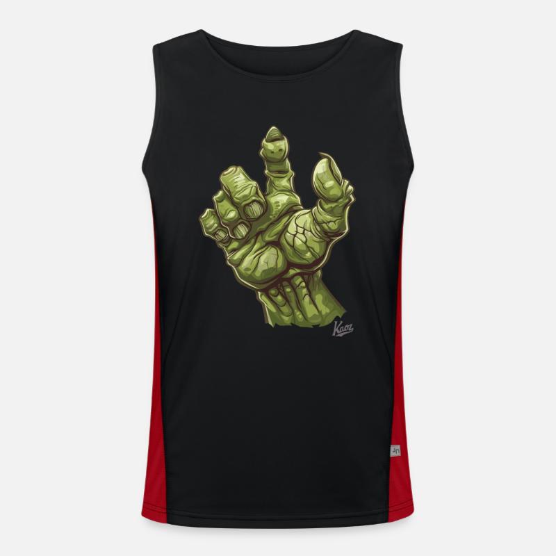 Massive grüne Ork- oder Oger-Monster-Hand Funktionelles Kontrast-Tank Top für Männer 