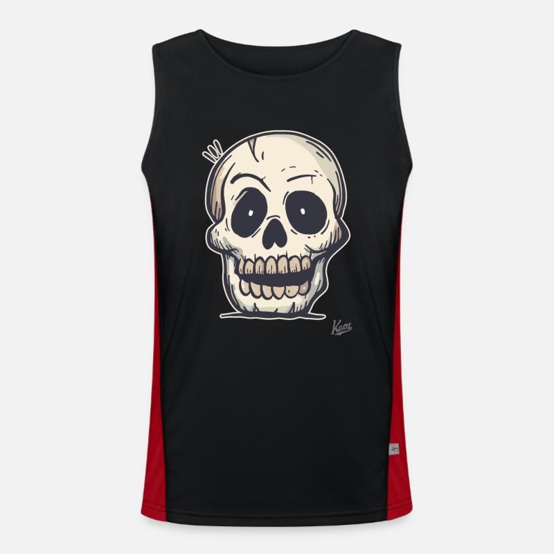 Funny Simple Skull - Men's Functional Contrast Tank Top  - black/red
