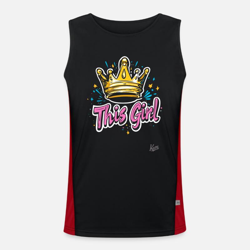 This queen with crown - Men's Functional Contrast Tank Top  - black/red