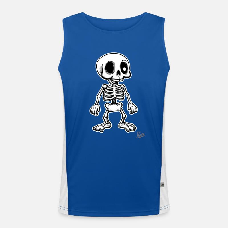 Funny cartoon retro skeleton Men's Functional Contrast Tank Top 