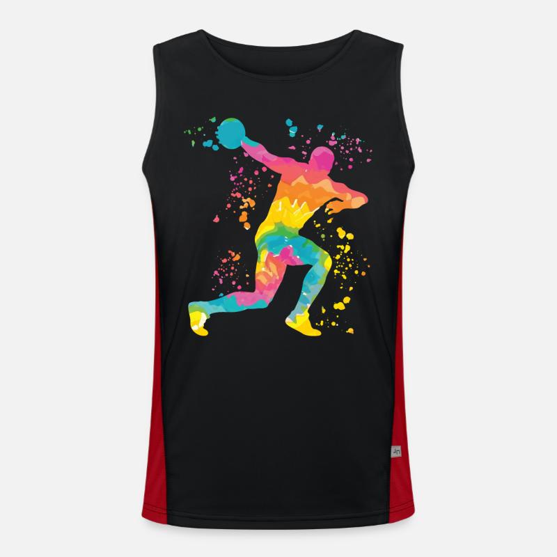 Diskuswerfer Colorsplash Diskuswurf Funktionelles Kontrast-Tank Top für Männer 