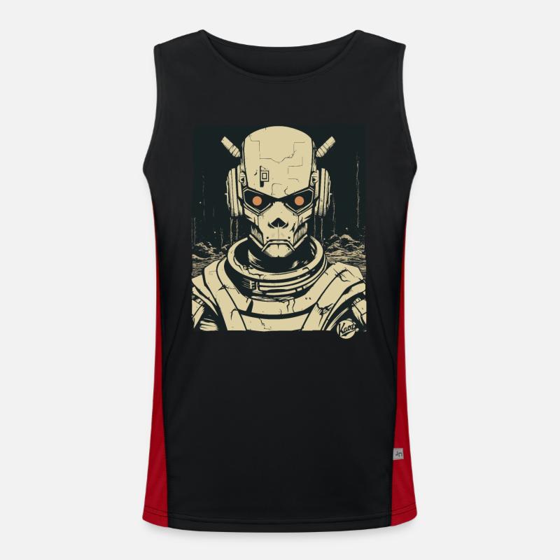 Super Humanoid Skull Skull Android Mecha Men's Functional Contrast Tank Top 