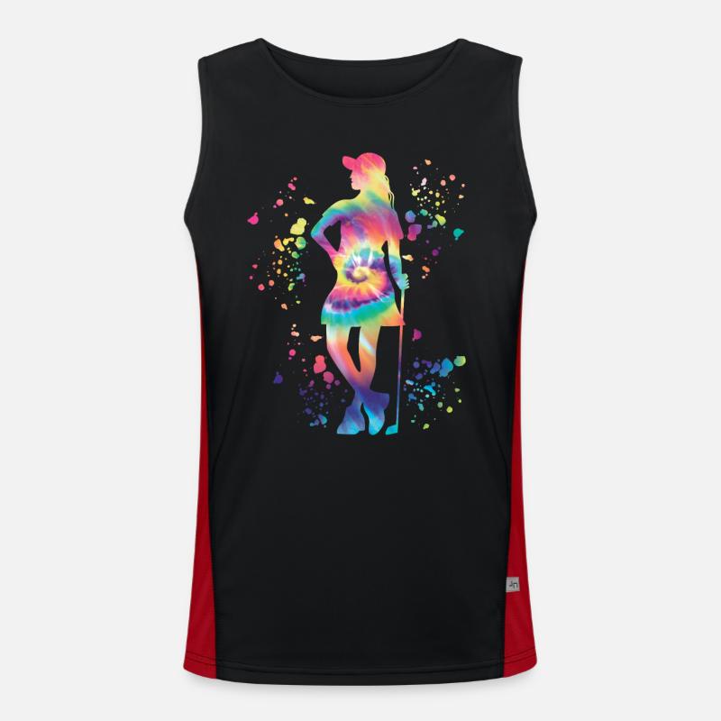 Golfer Colorsplash Kinder Miniaturgolf Funktionelles Kontrast-Tank Top für Männer 