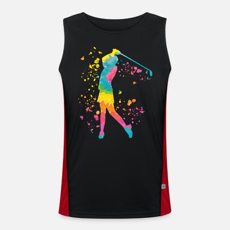 Golfer Colorsplash Kinder Miniaturgolf Funktionelles Kontrast-Tank Top für Männer 