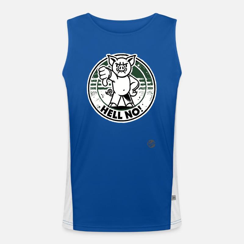 Auf keinen Fall! Daumen runter Schwein Funktionelles Kontrast-Tank Top für Männer 