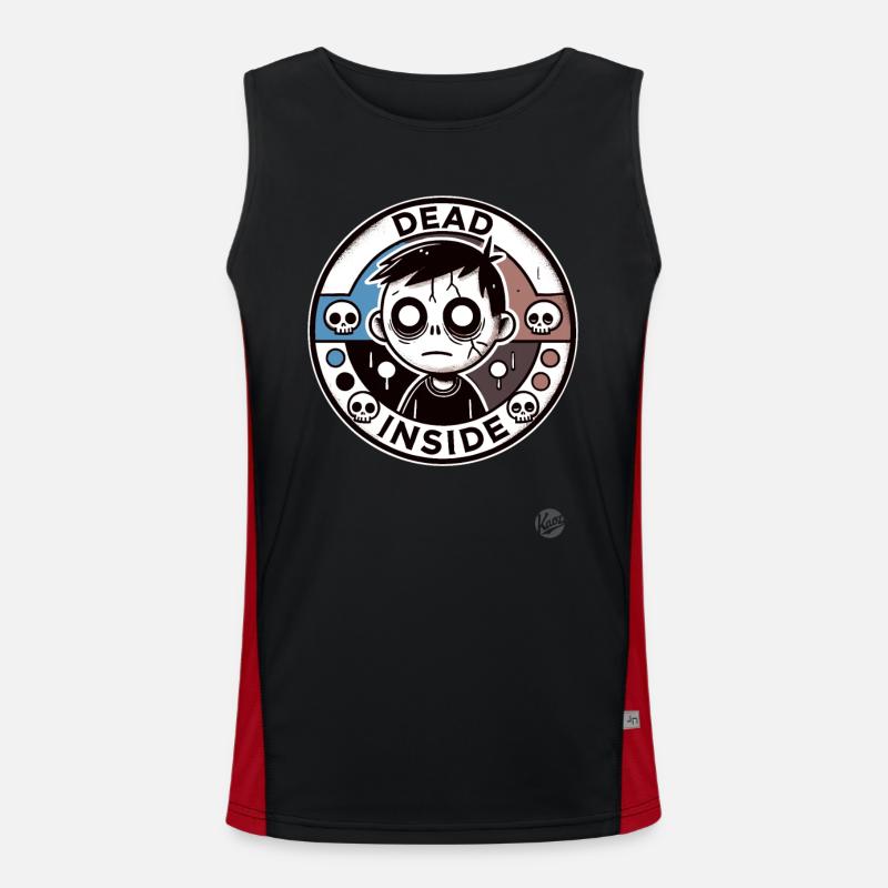 Zombie Boy: Dead Inside - Men's Functional Contrast Tank Top  - black/red