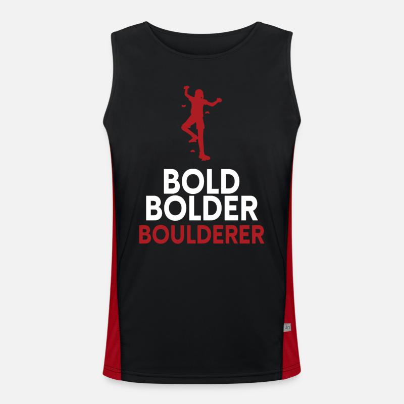 Bold Bolder Boulderer Bouldering - Men's Functional Contrast Tank Top  - black/red