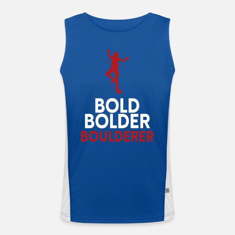 Bold Bolder Boulderer Bouldern Funktionelles Kontrast-Tank Top für Männer 