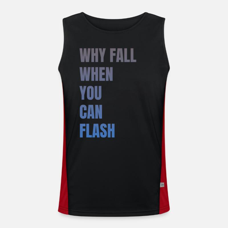 Why fall when you can flash boulderers - Men's Functional Contrast Tank Top  - black/red