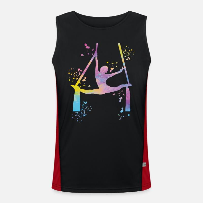 Vertikaltuch Luftakrobatik Aerial Silk Funktionelles Kontrast-Tank Top für Männer 