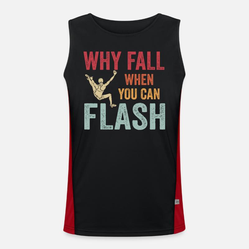 Boulderer Chalk Up and Flash Bouldering Men's Functional Contrast Tank Top 