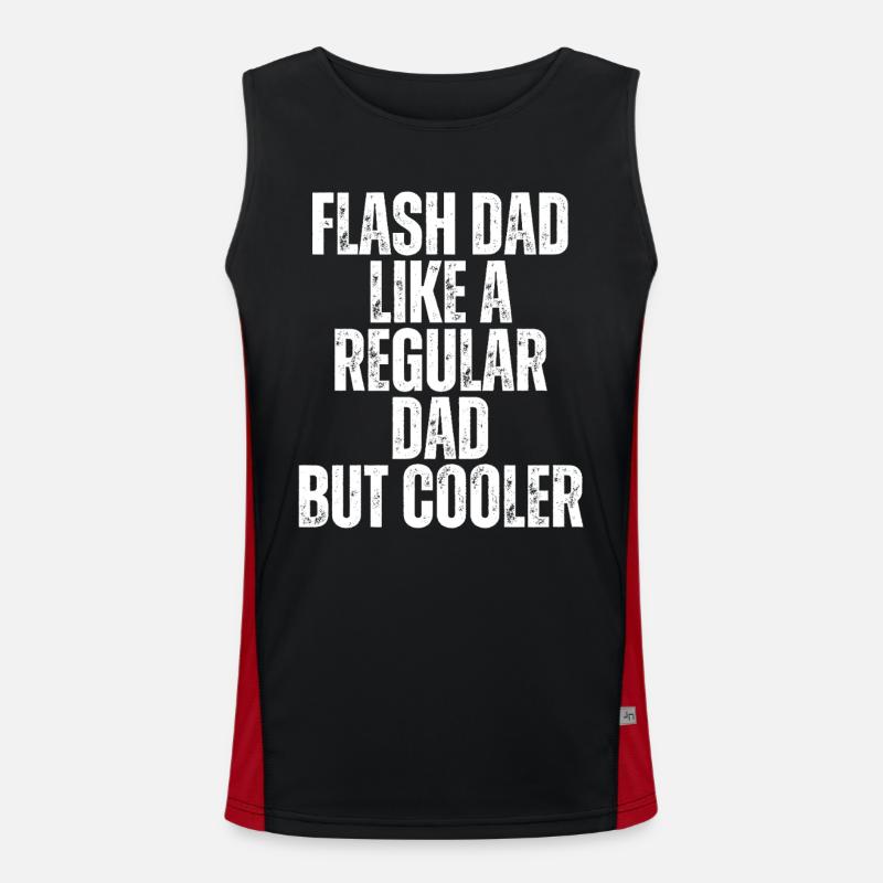 Bouldering Flash Papa Boulderer - Men's Functional Contrast Tank Top  - black/red