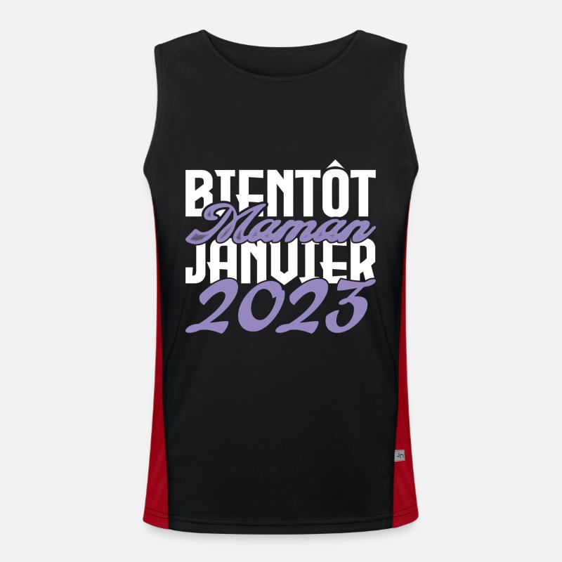 Annonce grossesse. bientôt Maman Janvier 2023.mama Débardeur respirant contrasté Homme 