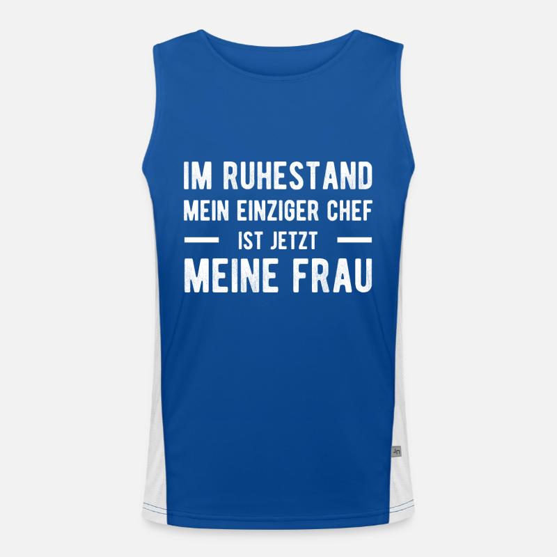 Ruhestand Spruch Verheiratet Ehe Funktionelles Kontrast-Tank Top für Männer 
