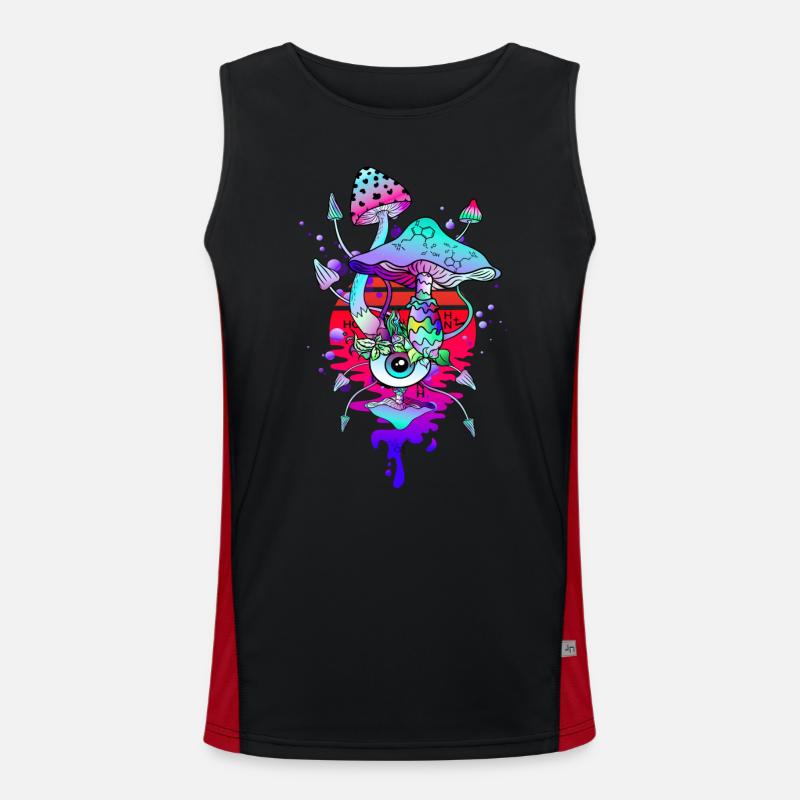 Magic Mushrooms Psychedelic Mushrooms Men's Functional Contrast Tank Top 