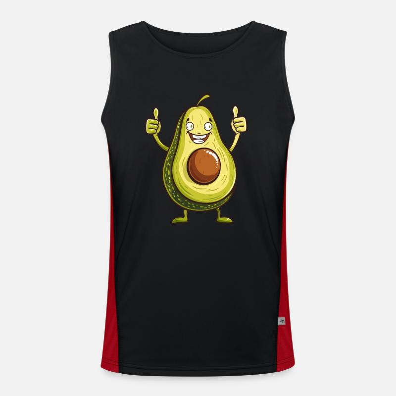Funny avocado with thumbs up Men's Functional Contrast Tank Top 