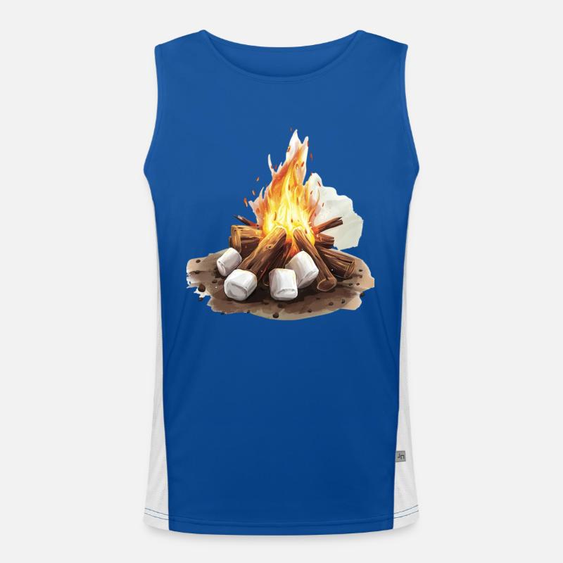 Cozy campfire with marshmallows Men's Functional Contrast Tank Top 