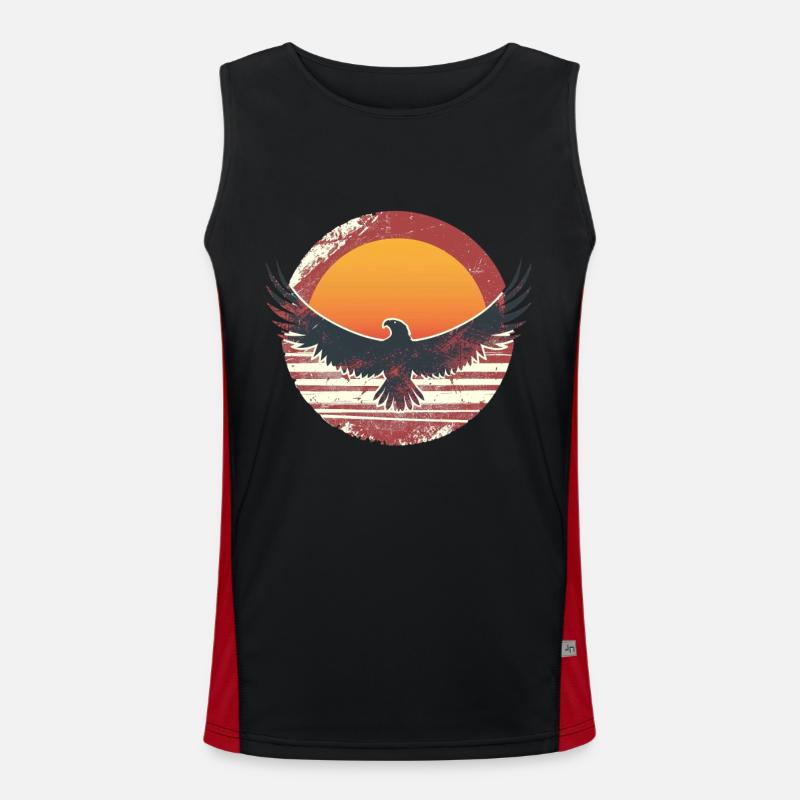 Sublime eagle in sunset - Men's Functional Contrast Tank Top  - black/red