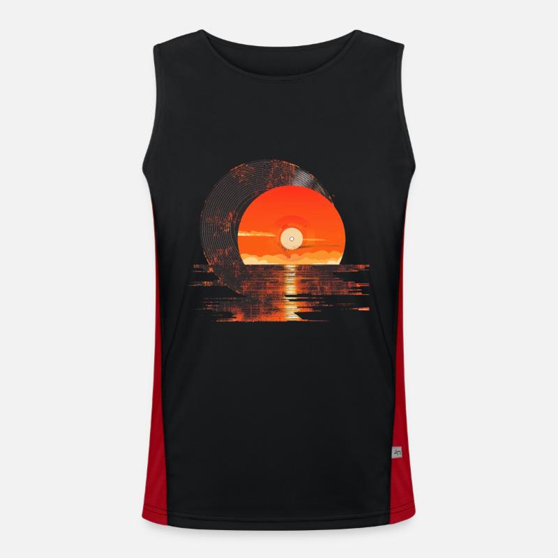 Vinyl Sunset Reflection Men's Functional Contrast Tank Top 
