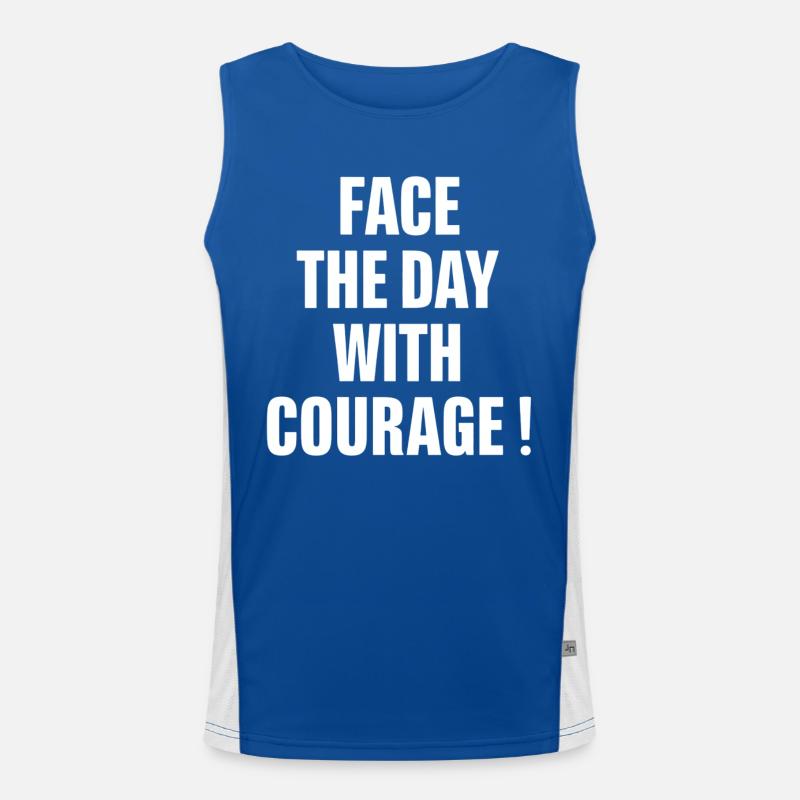 Beginne Den Tag Mit Mut Funktionelles Kontrast-Tank Top für Männer 