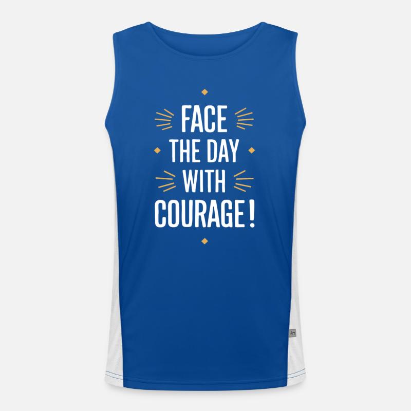 Beginne Den Tag Mit Mut Funktionelles Kontrast-Tank Top für Männer 