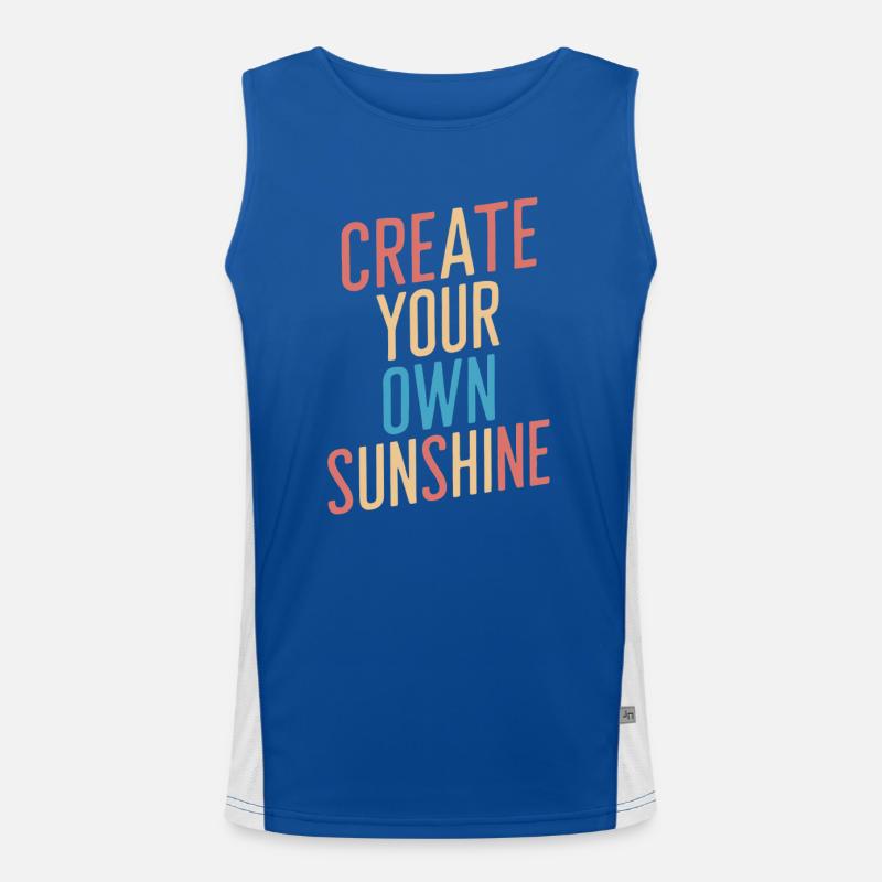 Create Your Own Sunshine Bunte Buchstaben Funktionelles Kontrast-Tank Top für Männer 