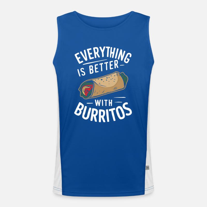 Everything is better with burritos Men's Functional Contrast Tank Top 