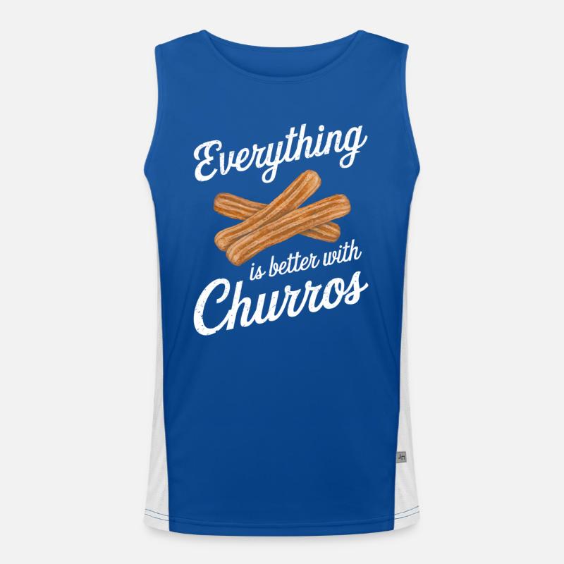 Everything is better with churros Men's Functional Contrast Tank Top 