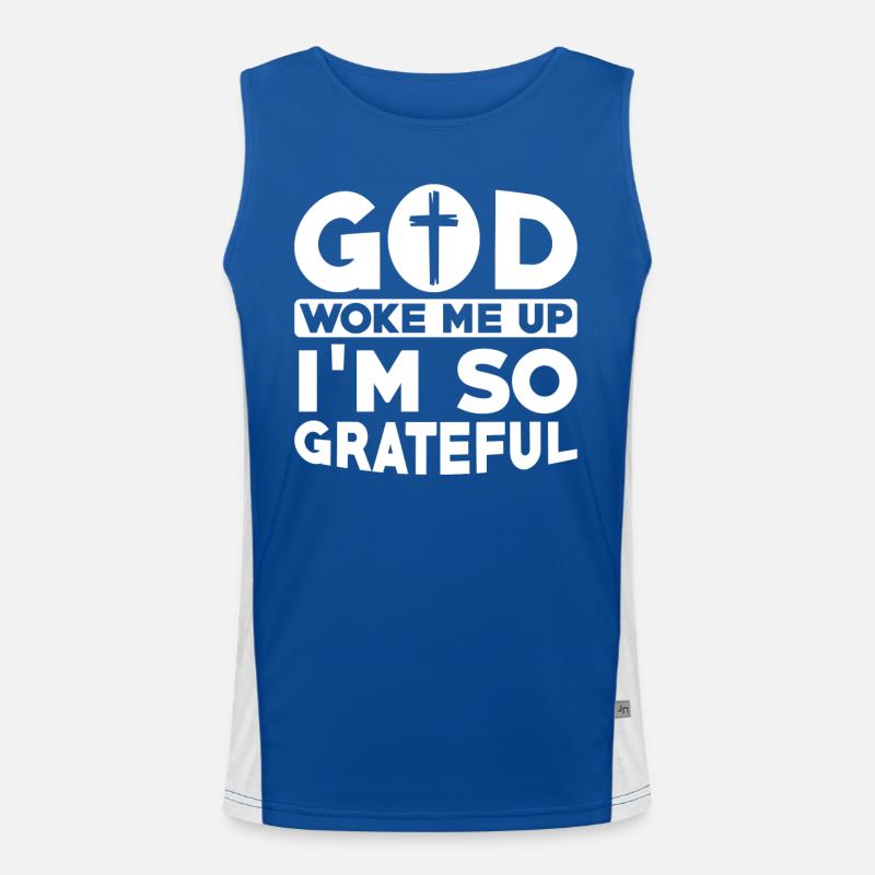 Gott Wachte Mich Auf Ich Bin So Dankbar Funktionelles Kontrast-Tank Top für Männer 