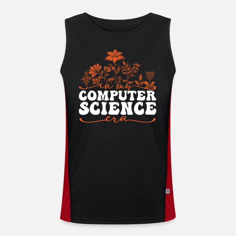 In My Computer Science Era Mit Blumen Funktionelles Kontrast-Tank Top für Männer 