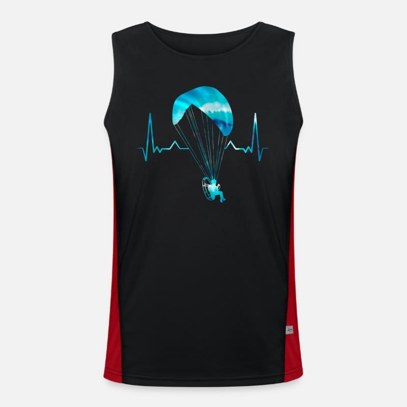 Paramtoring Paramotor Pilot Paragliding Herzschlag Funktionelles Kontrast-Tank Top für Männer 
