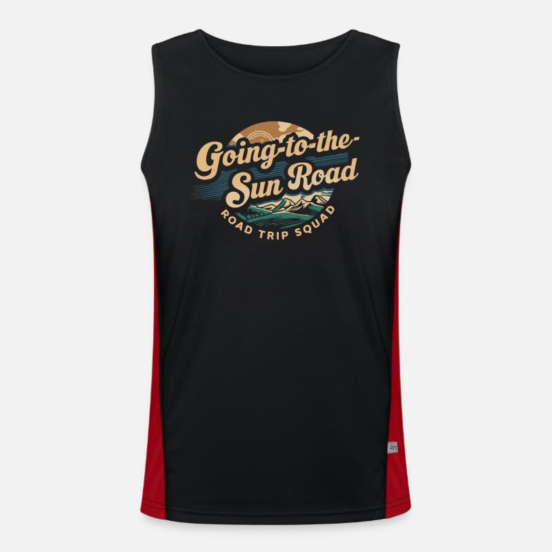 Going To The Sun Road Trip Squad Abenteuer Funktionelles Kontrast-Tank Top für Männer 