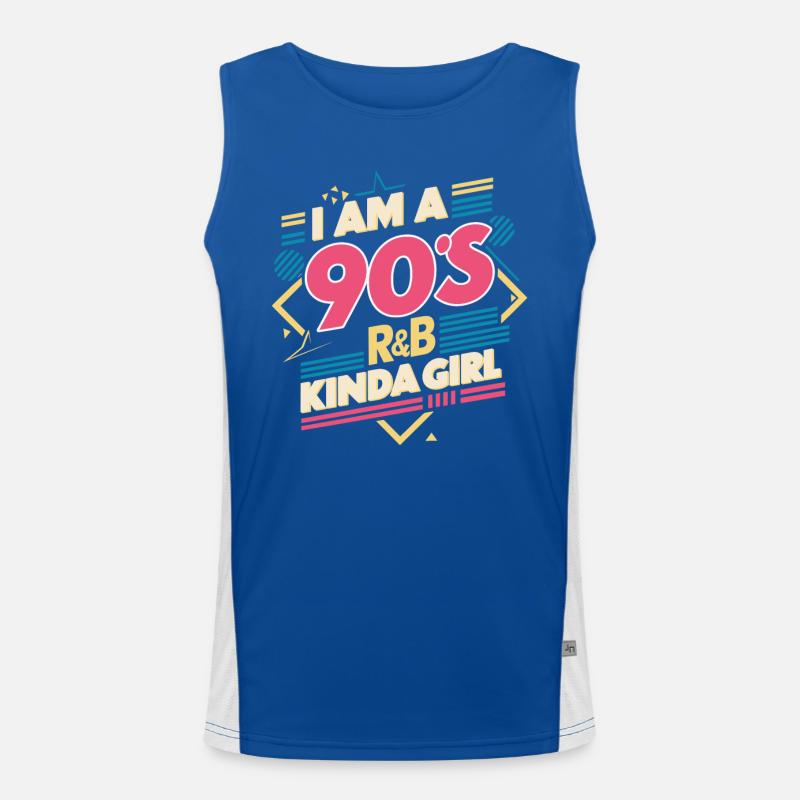 Ich Bin Ein 90er R&B Mädchen Fan Funktionelles Kontrast-Tank Top für Männer 